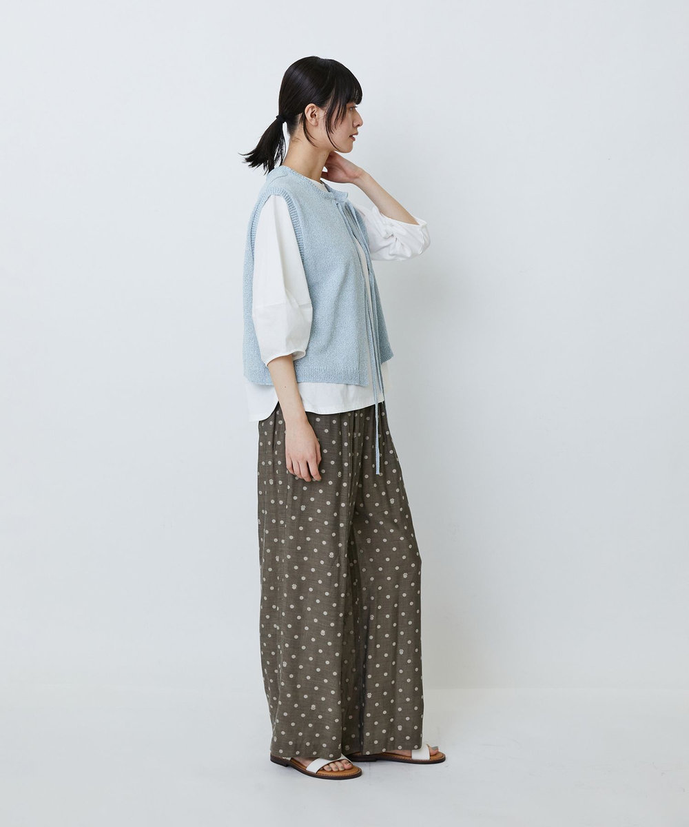 LOISIR 【2WAY】エステル和紙撚り杢天竺ベスト ブルー系その他