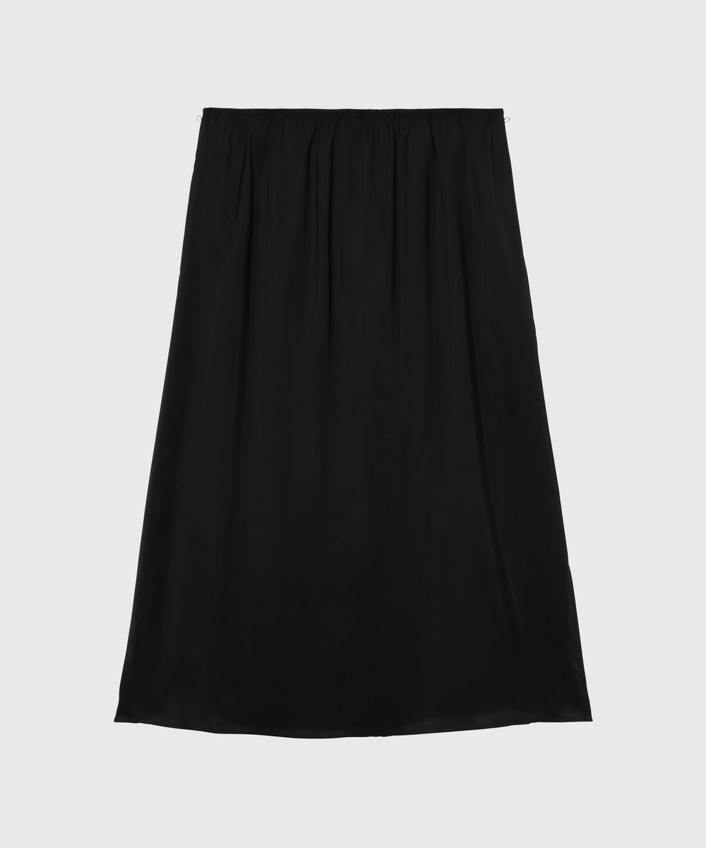 DÉPAREILLÉ SILK POLY TIERED PLEATS SKIRT / シルクポリティアードプリーツスカート ブラック