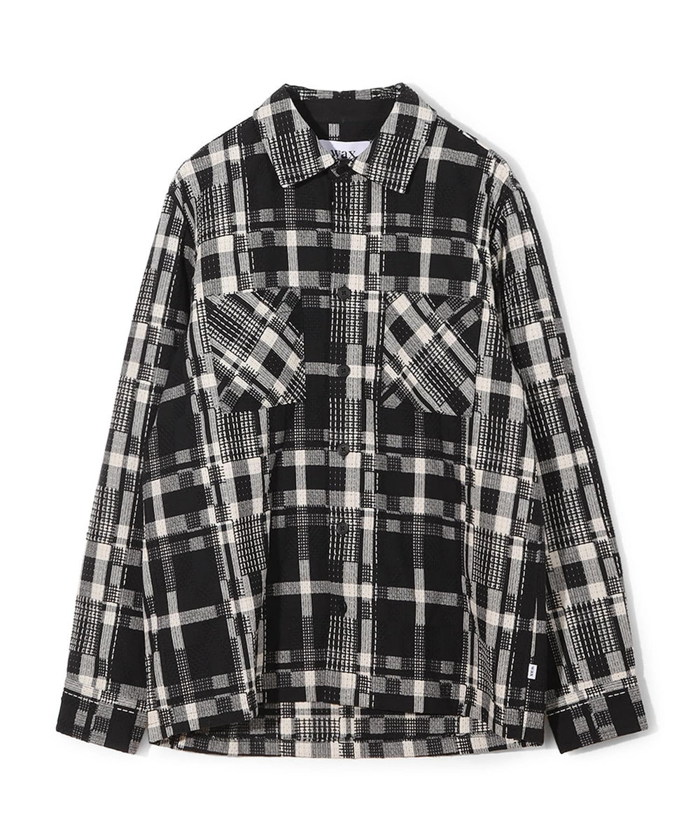 MEN'S BIGI 【Wax London/ワックスロンドン】Whiting バスケット織チェック柄シャツジャケット ブラック系その他