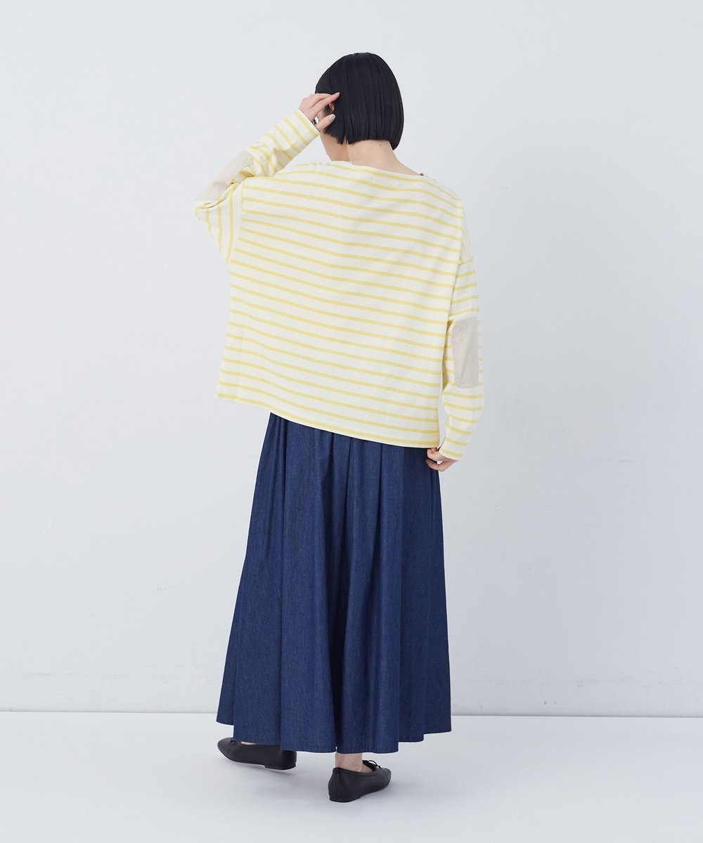 congés payés ADIEU TRISTESSE エルボーパッチボーダーバスクシャツ イエロー系その他