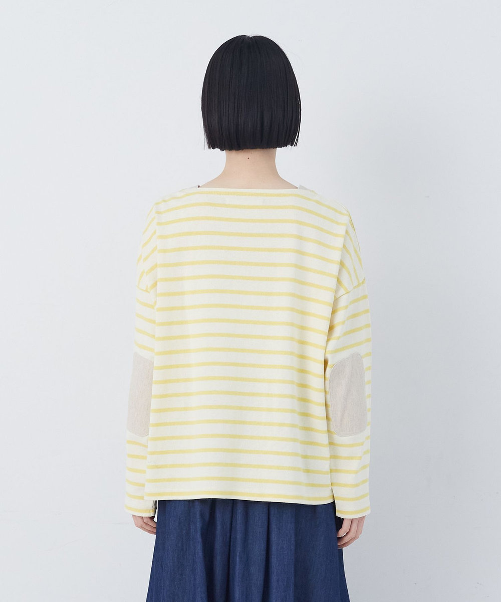 congés payés ADIEU TRISTESSE エルボーパッチボーダーバスクシャツ イエロー系その他