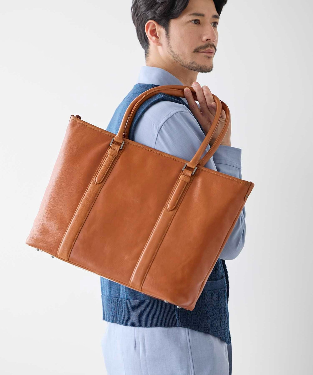 UNION STATION 【SEEKER/シーカー × UNIONSTATION別注】リアルレザー 牛革 トートバッグ キャメル