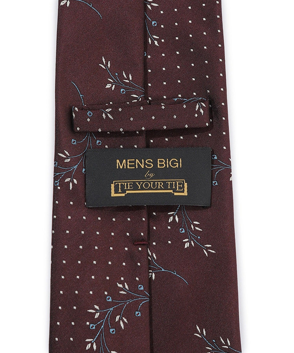 MEN'S BIGI 【TIE YOUR TIE/タイユアタイ】フィレンツェフローラル柄ネクタイ ボルドー