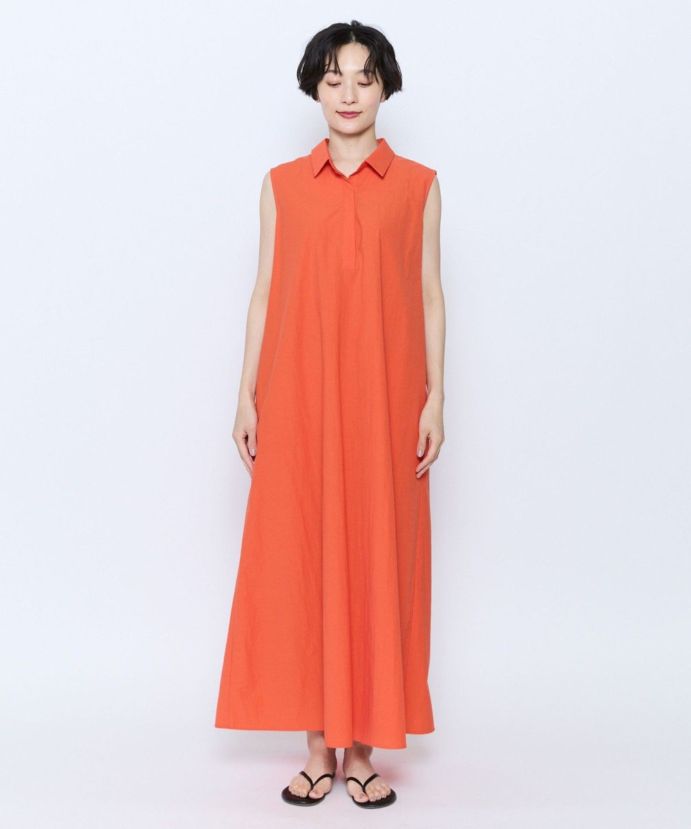 feerique feerique 綿ナイロンクロスAラインワンピース オレンジ
