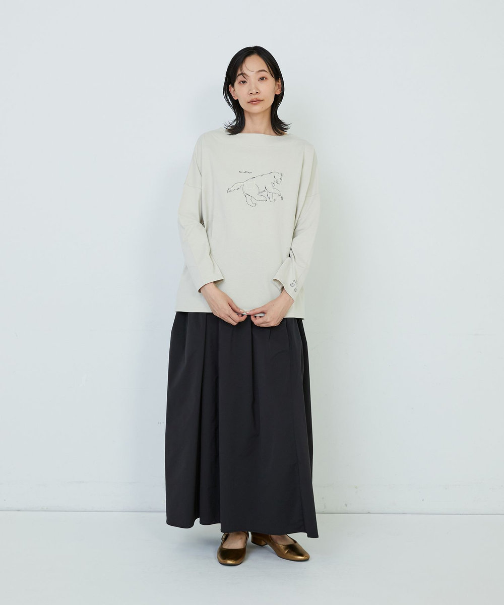 ADIEU TRISTESSE 【杉本さなえさんコラボ】星座プリントロングスリーブＴシャツ ベージュ