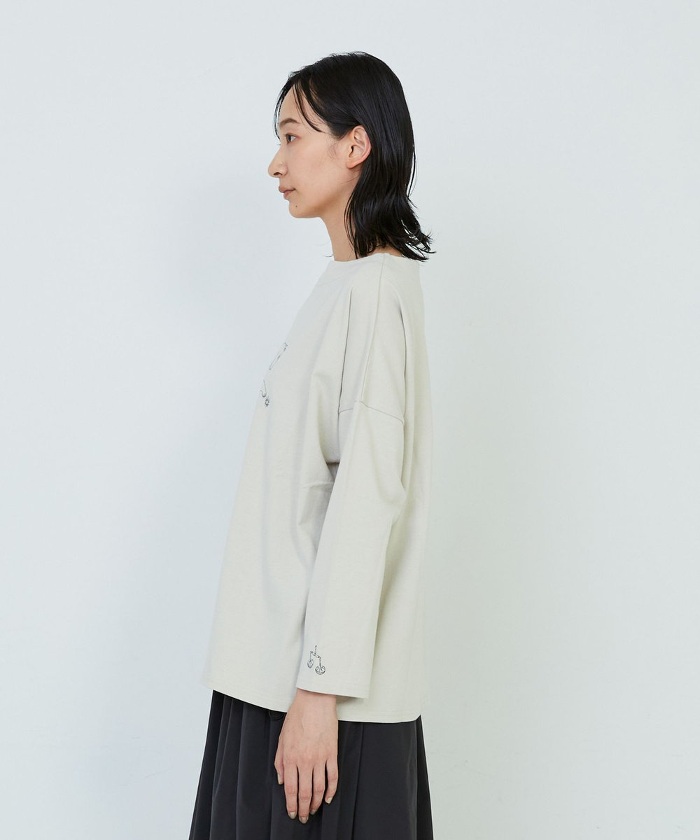 ADIEU TRISTESSE 【杉本さなえさんコラボ】星座プリントロングスリーブＴシャツ ベージュ