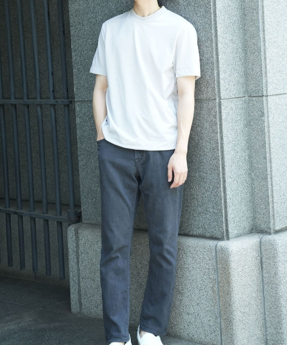 MEN'S BIGI 【WEB限定】ドットメッシュジャージTシャツ＜吸水速乾/通気性＞ グレー