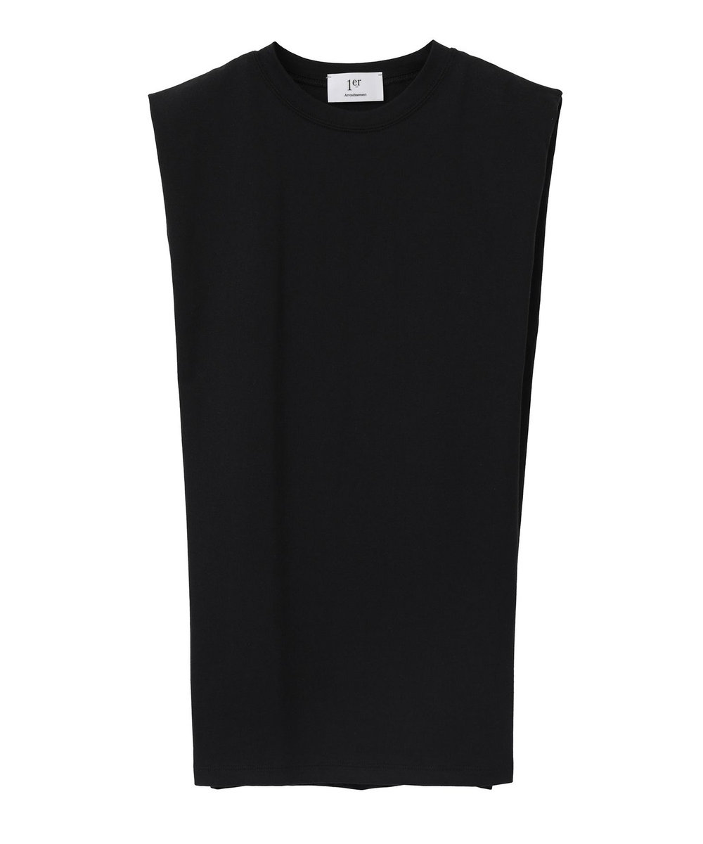 1er Arrondissement ショルダータックノースリーブTシャツ ブラック