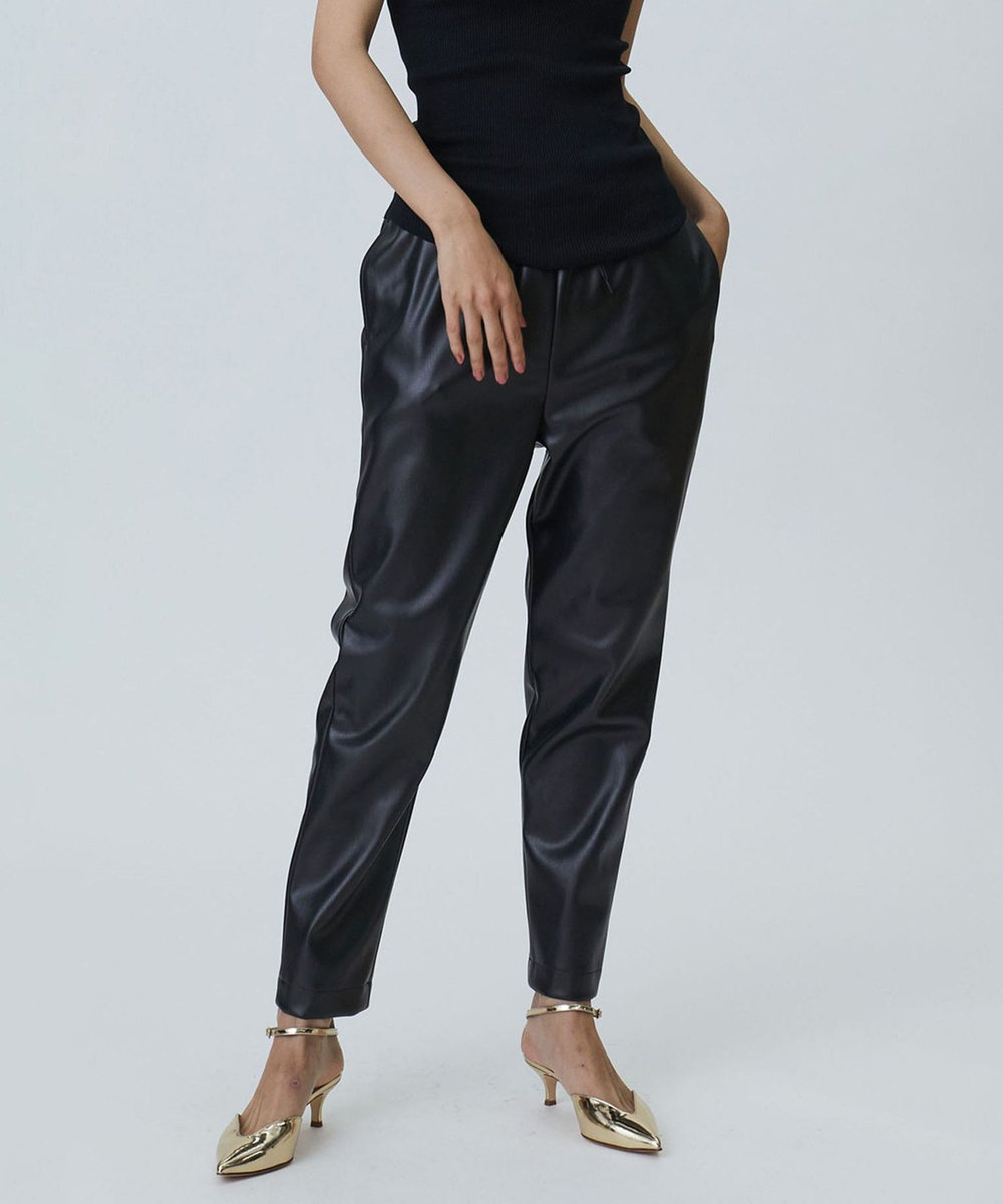 1er Arrondissement WASHABLE FAKE LAMBSKIN パンツ ブラック
