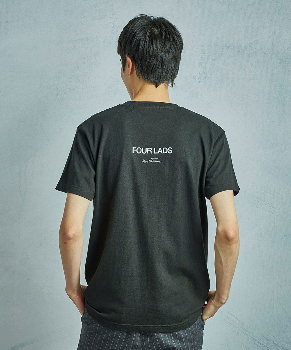 MEN'S BIGI 【THE CULTURE CODE x Klaus Voormann x MEN'S BIGI 】別注プリントT＜Four Lads＞ ブラック