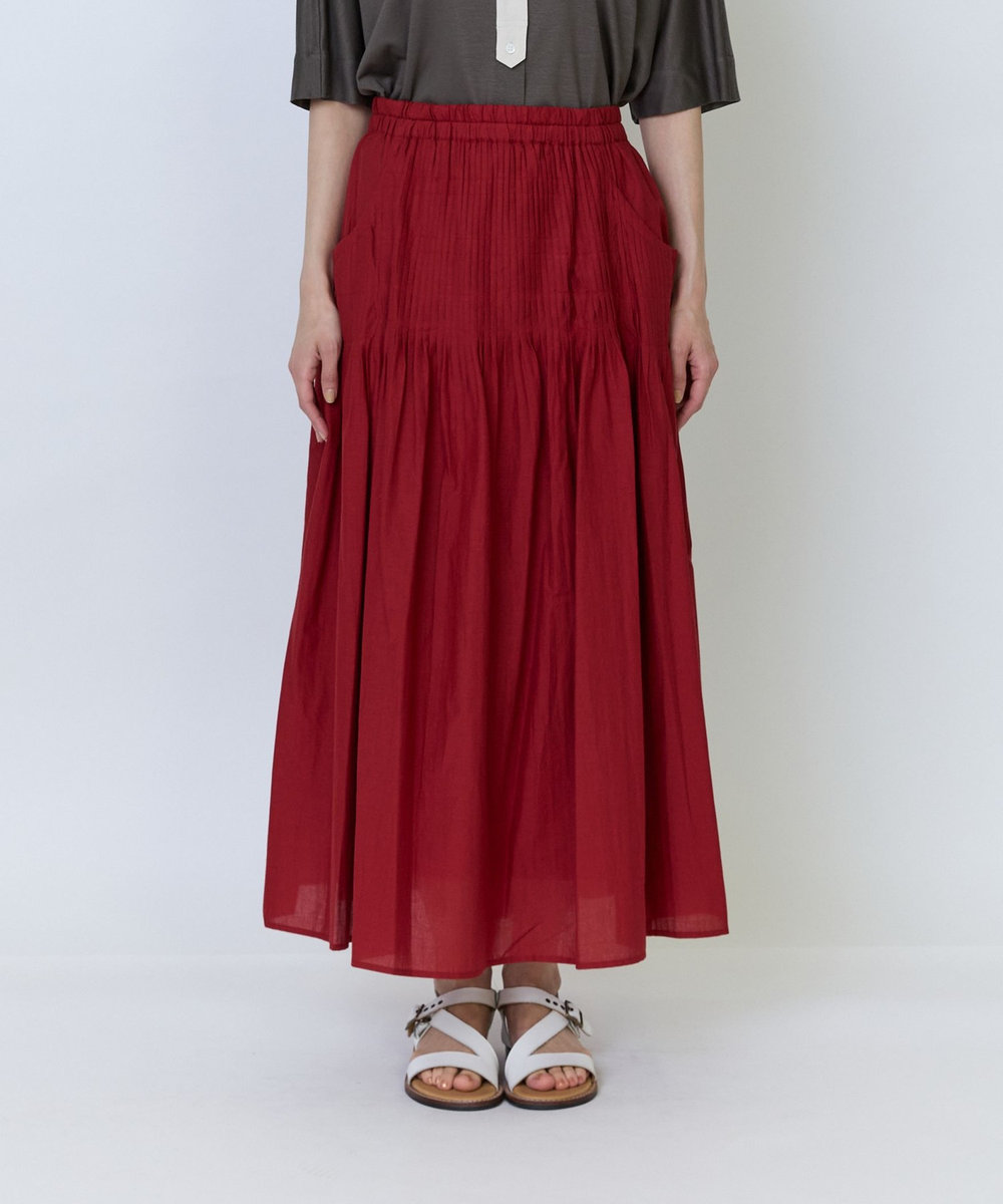 LOISIR インドコットンキャンブリックスカート レッド