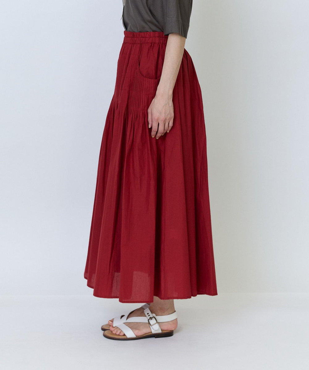 LOISIR インドコットンキャンブリックスカート レッド