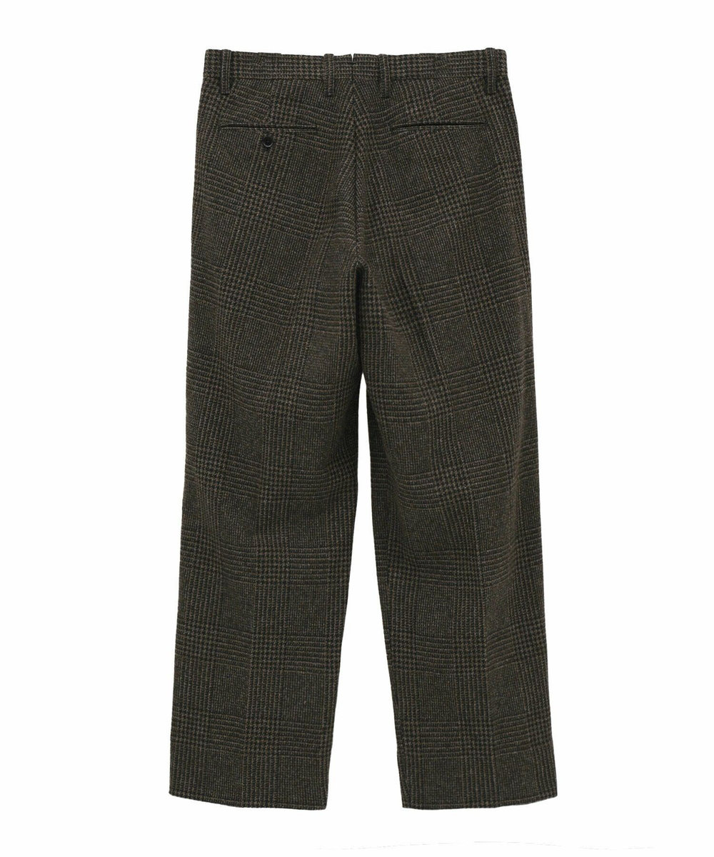 MEN'S BIGI ウールグレンチェック ワイドパンツ ブラウン