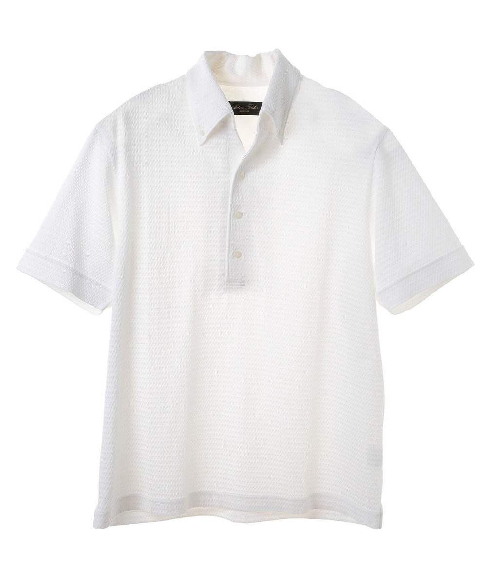 MEN'S BIGI 【ACTIVE TAILOR】サッカー織りポロシャツ<COOL MAX/吸水速乾> ホワイト