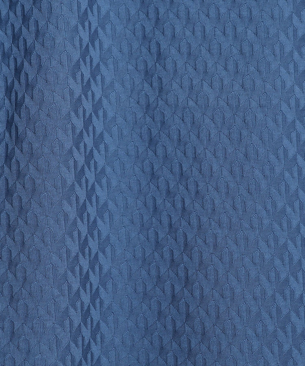 MEN'S BIGI シルケット加工 変形千鳥柄リンクスTEE ブルー