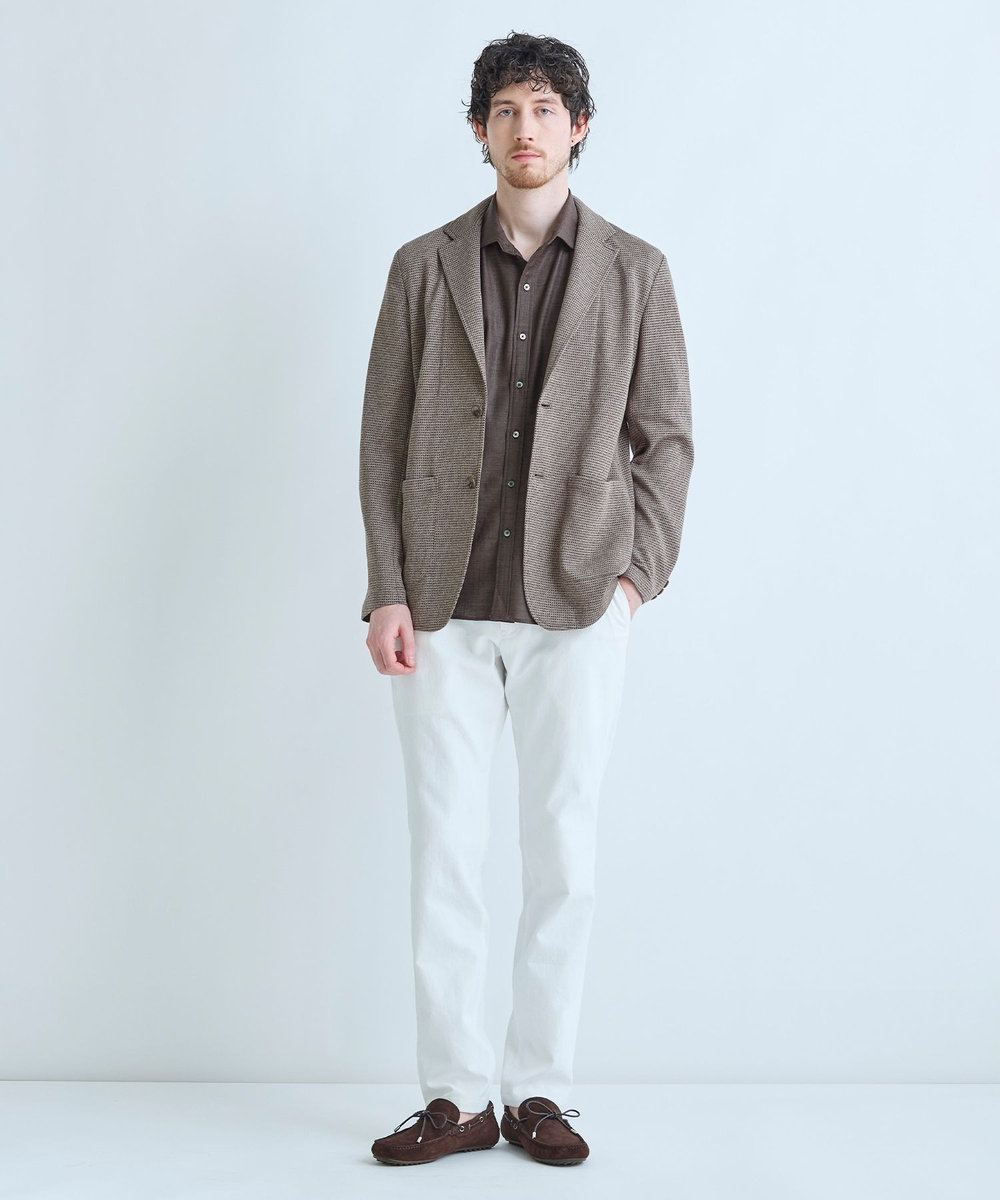 MEN'S BIGI ピンドットダブルラッセル ライトジャケット＜ストレッチ＞＜速乾性＞ ベージュ