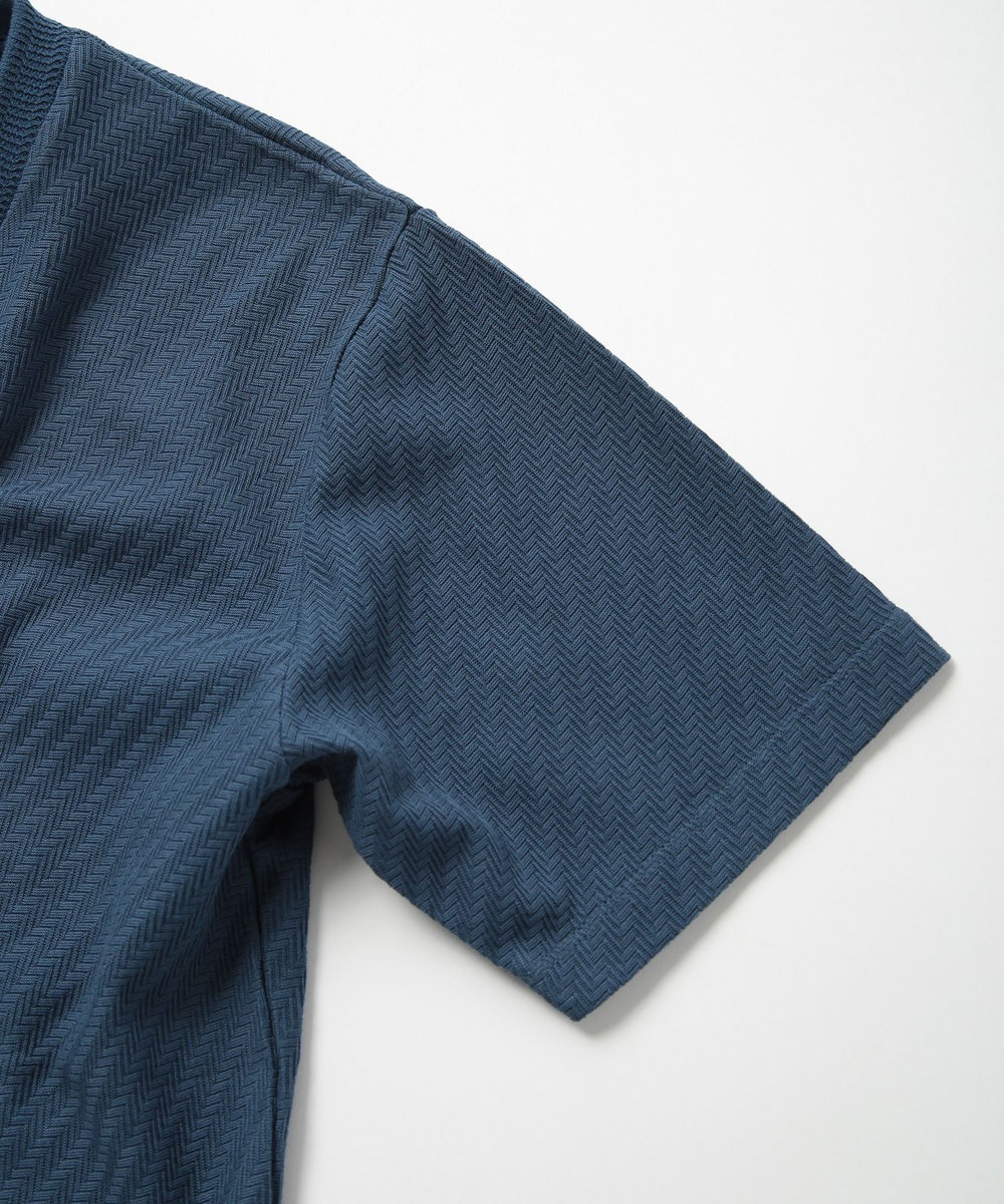 MEN'S BIGI リンクスジャカードシルケットカットソー ブルー