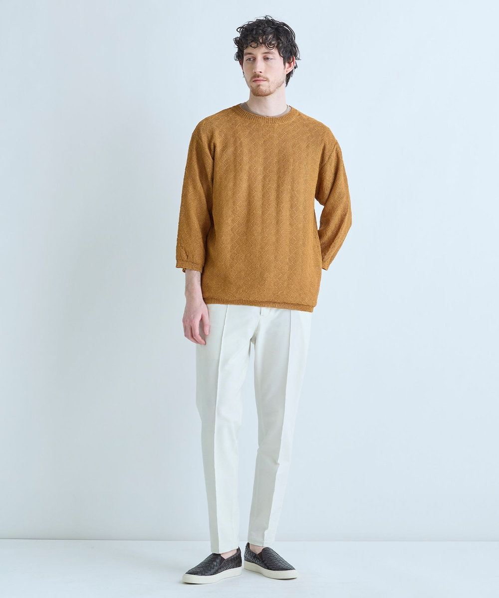 MEN'S BIGI デニムジャージ テーパードパンツ＜ストレッチ＞ ホワイト