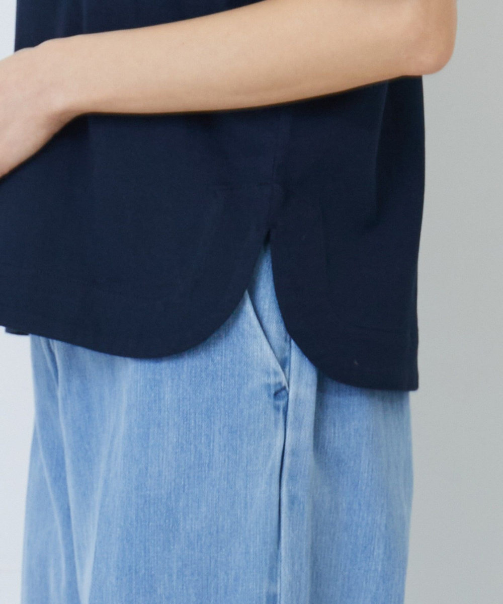 ADIEU TRISTESSE ドロップショルダーTシャツ ネイビー