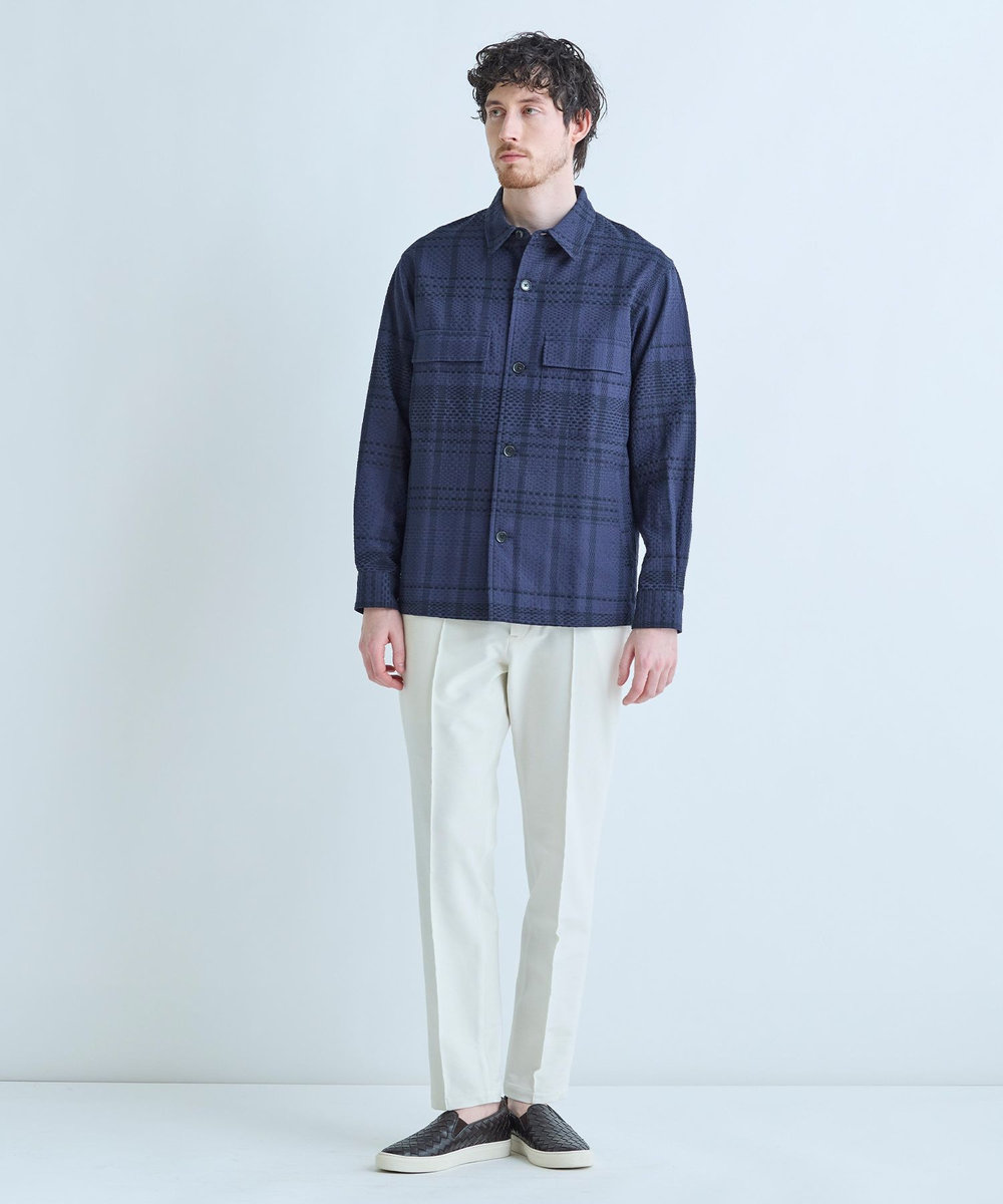 MEN'S BIGI デニムジャージ テーパードパンツ＜ストレッチ＞ ホワイト