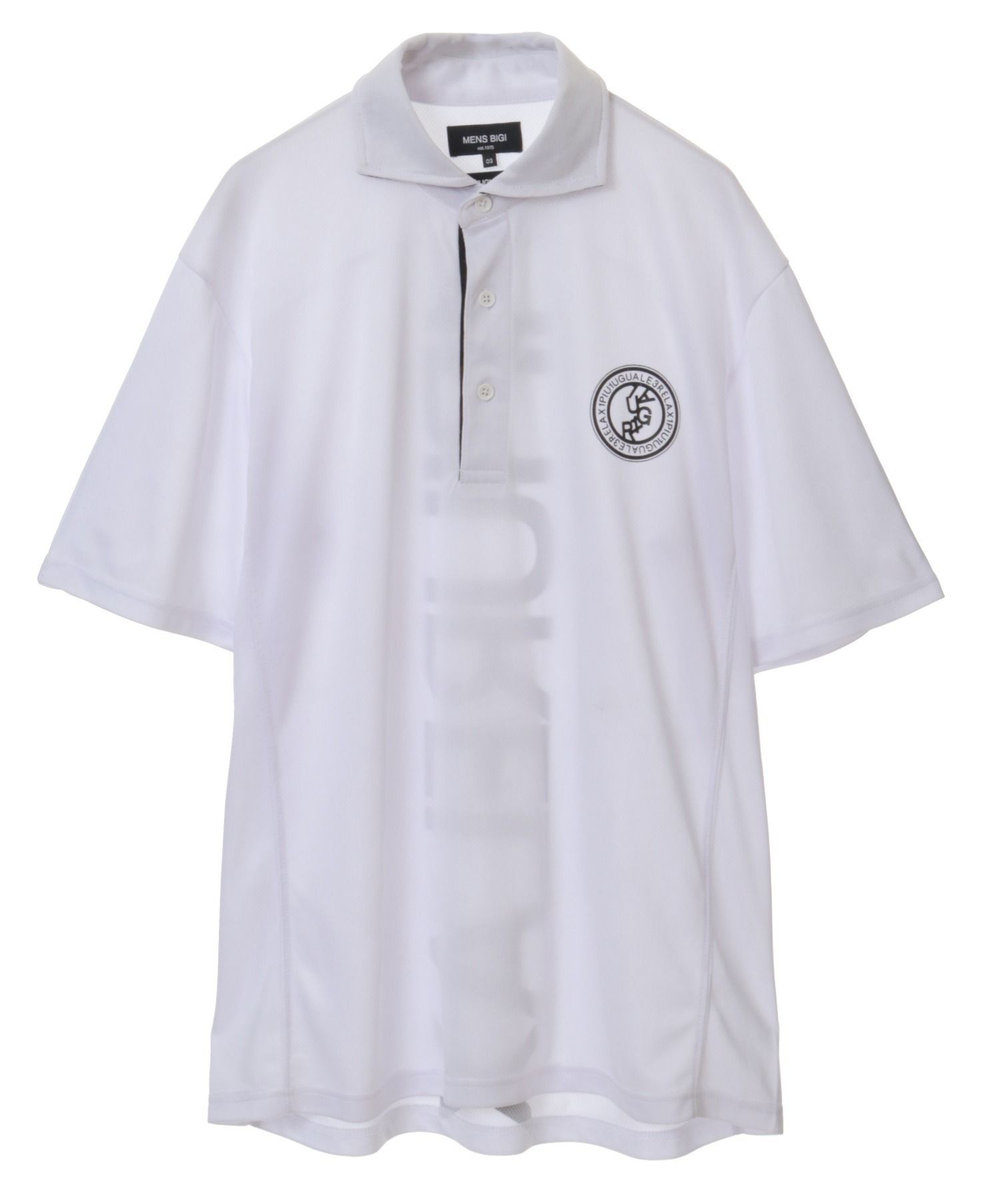 MEN'S BIGI ＜1PIU1UGUALE3 RELAX＞別注　リバーメッシュポロシャツ ホワイト