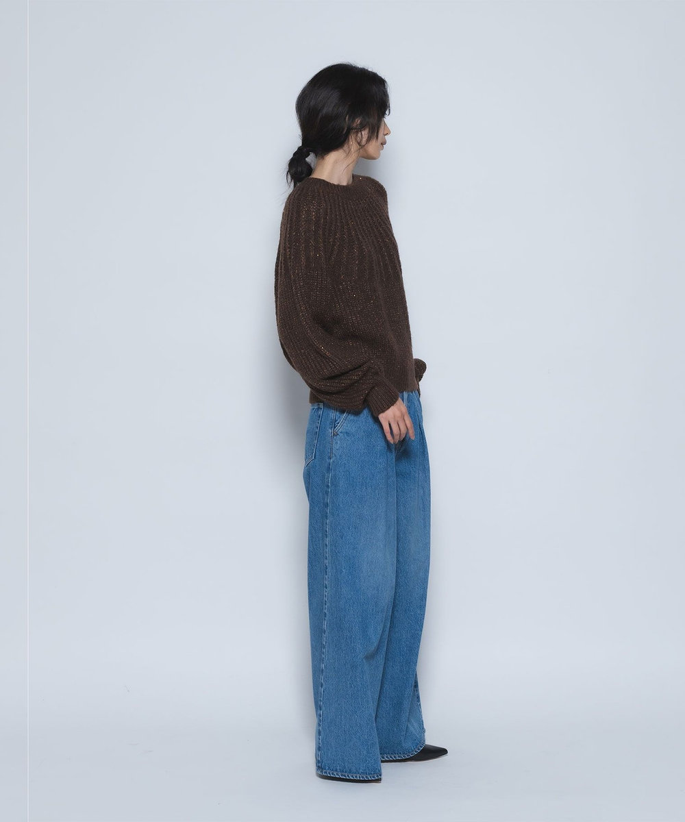 1er Arrondissement スパンコールコクーンニット ブラウン