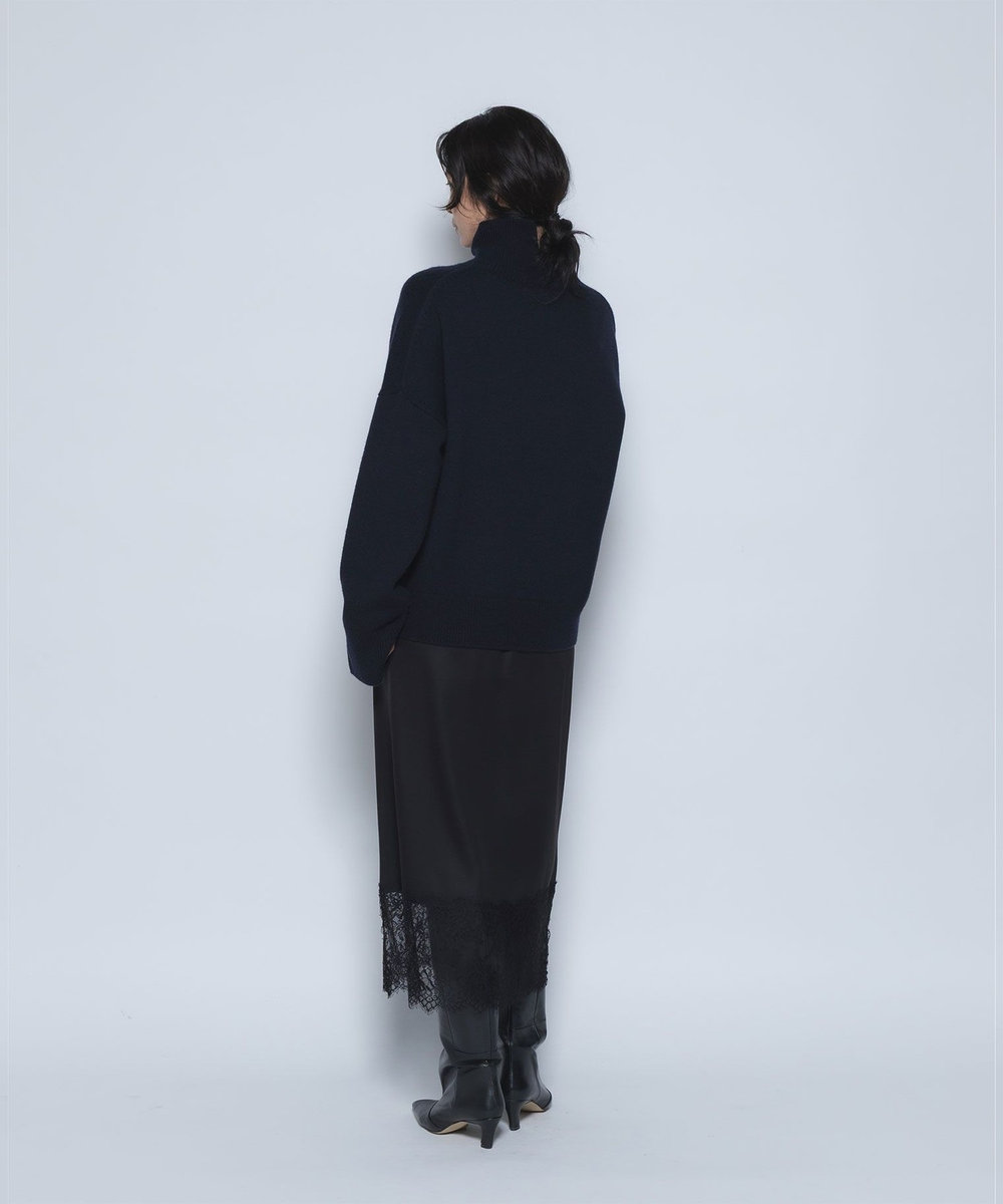 1er Arrondissement ダブルサテンレースヘムスカート ブラック