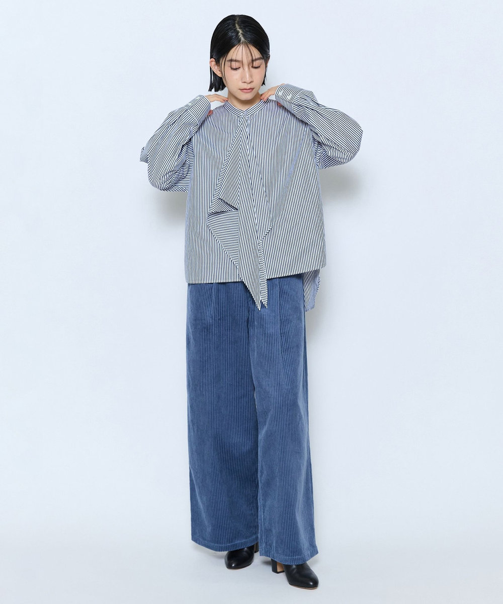 feerique feerique ワイドコールイージーパンツ ブルー