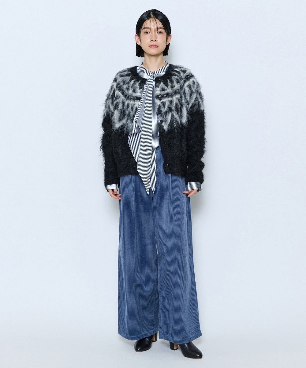 feerique feerique ワイドコールイージーパンツ ブルー