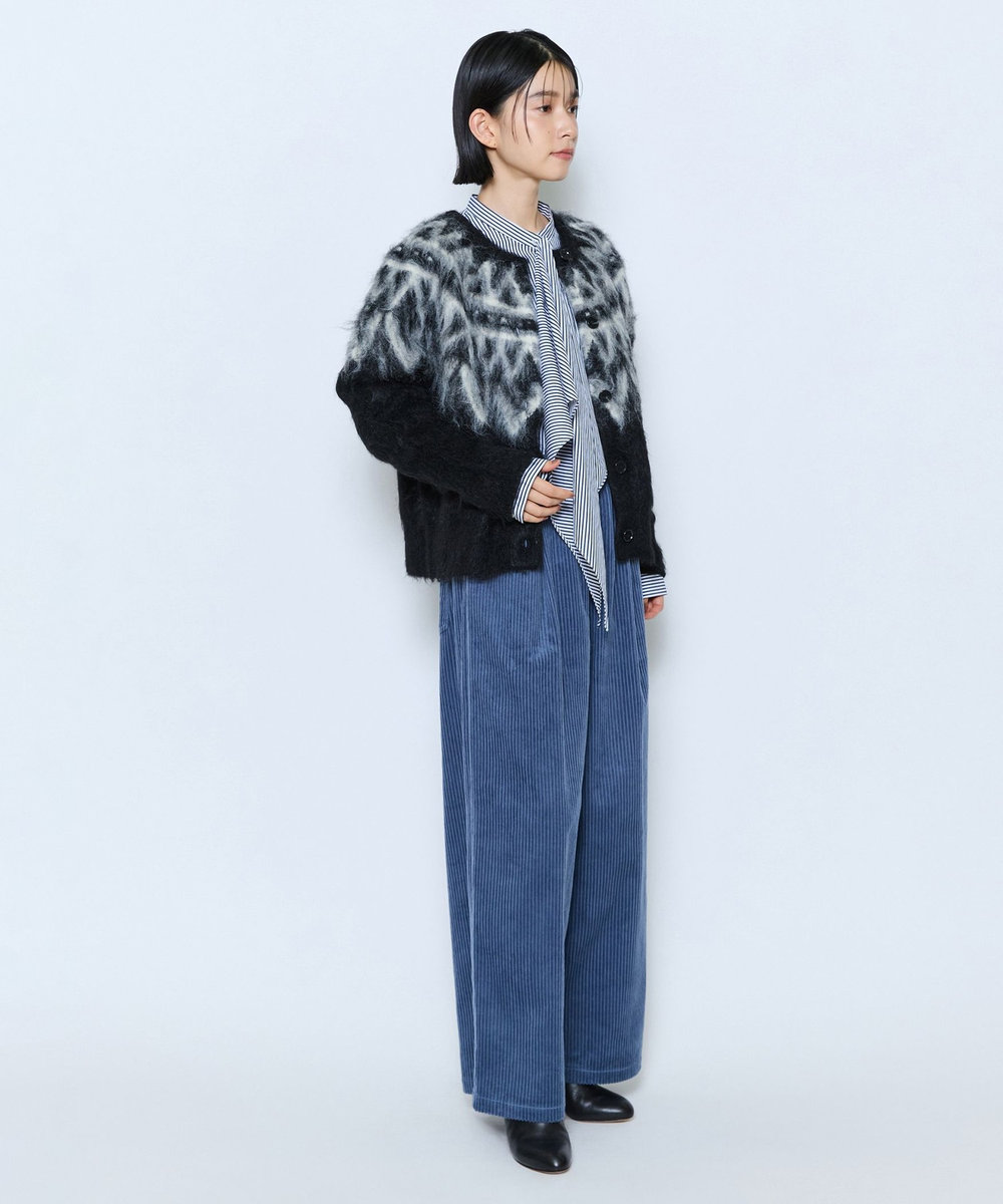 feerique feerique ワイドコールイージーパンツ ブルー