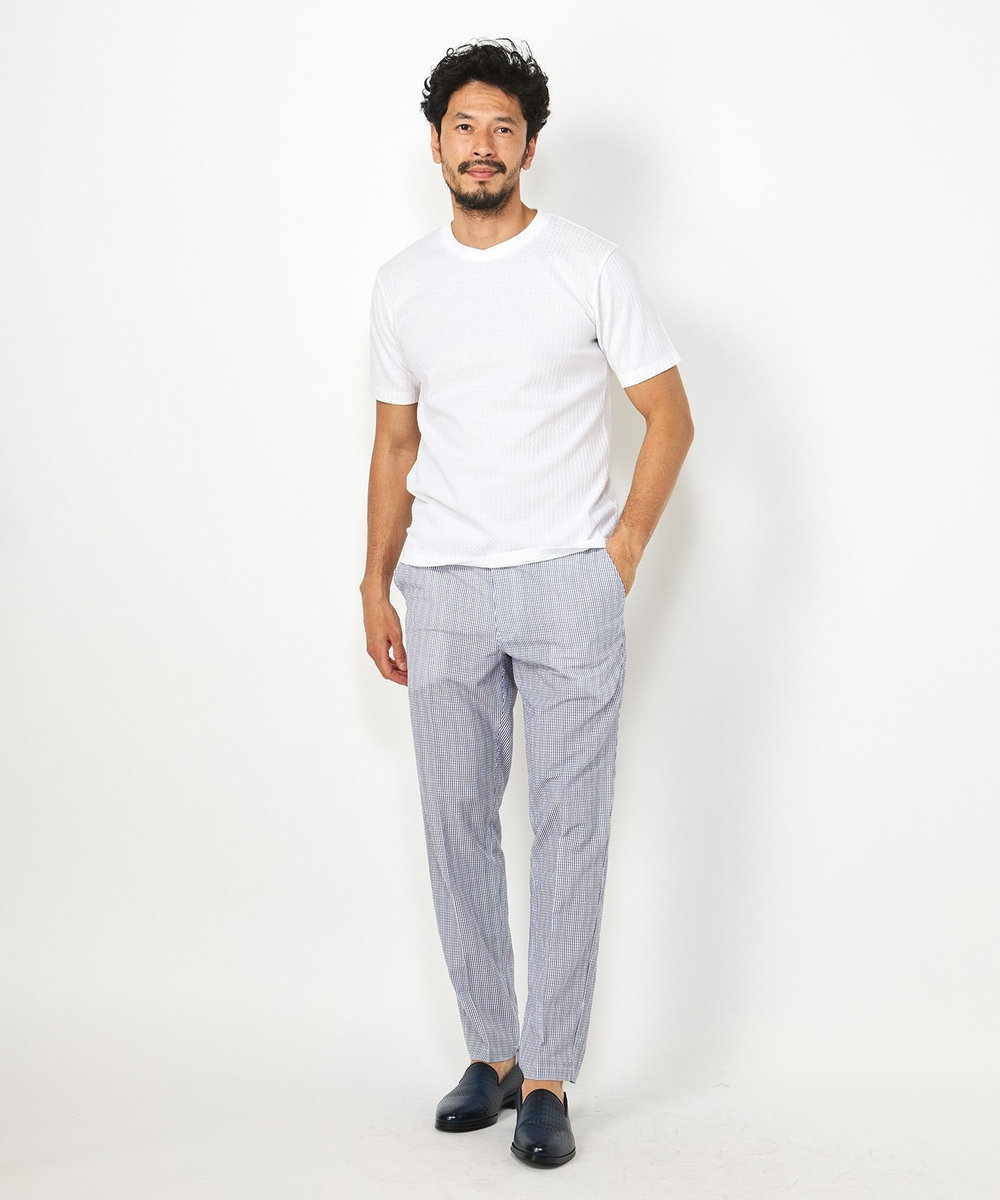 MEN'S BIGI リンクスジャカード半袖カットソー ホワイト