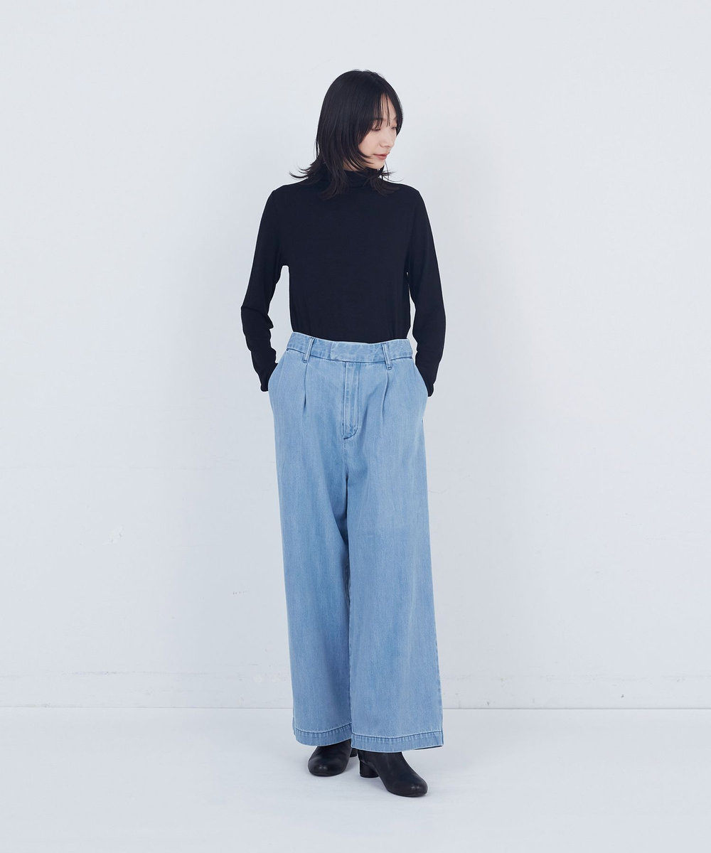 ADIEU TRISTESSE ワンタックデニムパンツ ライトブルー
