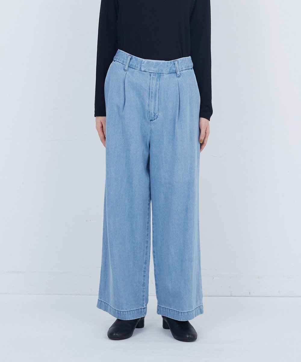 ADIEU TRISTESSE ワンタックデニムパンツ ライトブルー