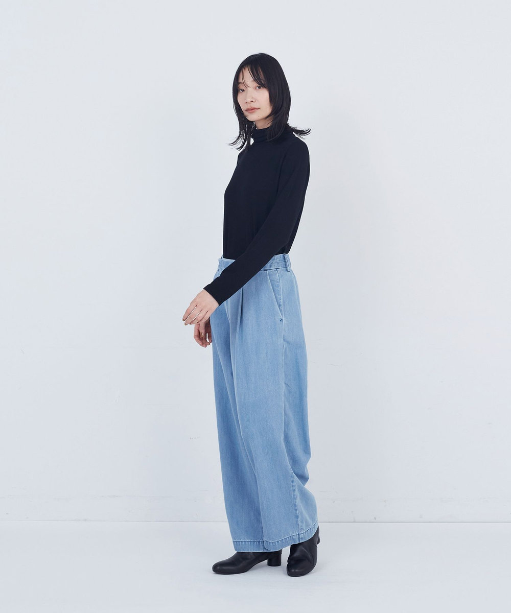 ADIEU TRISTESSE ワンタックデニムパンツ ライトブルー