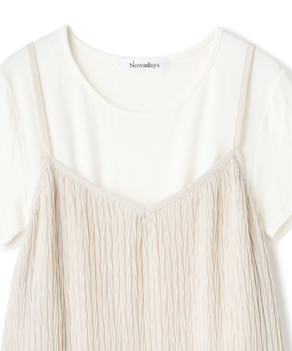 NOWADAYS Tシャツ付きキャミワンピース ベージュ