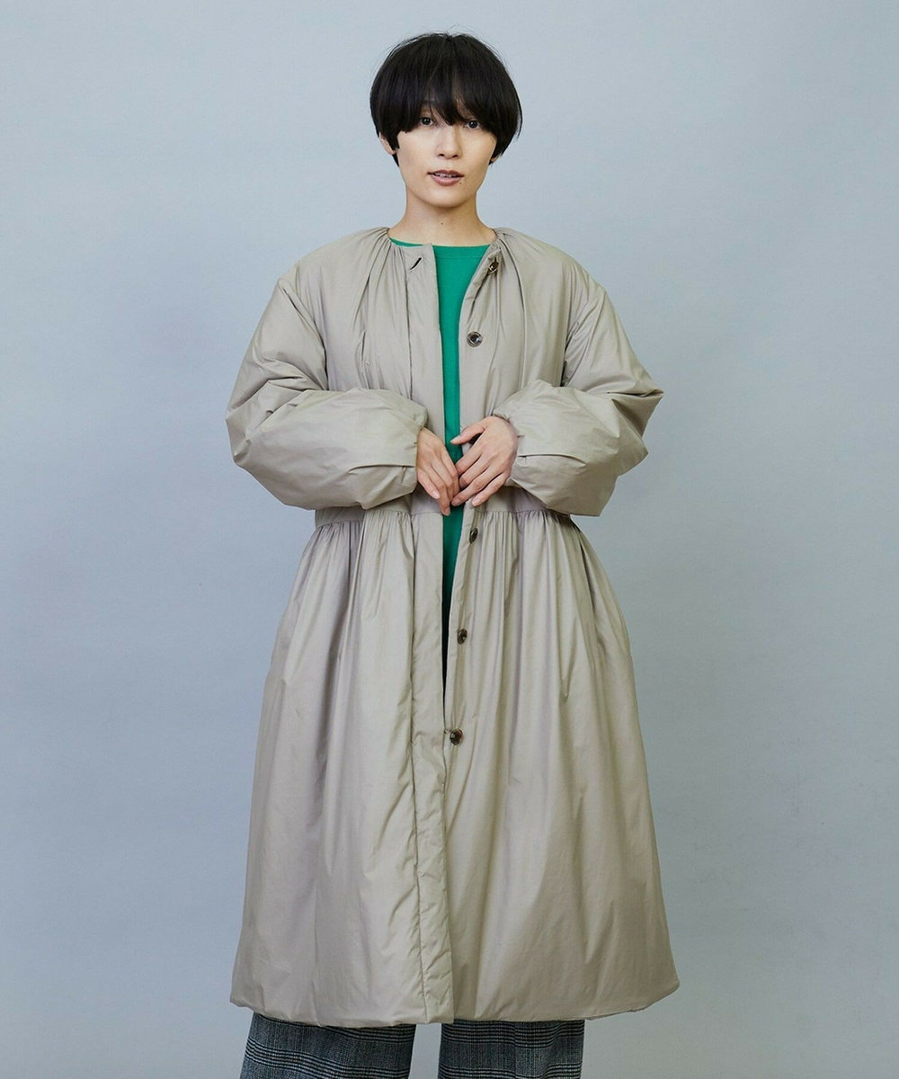 MOGA favi mercarto×MOGA　ミドルギャザーコート グレイッシュベージュ