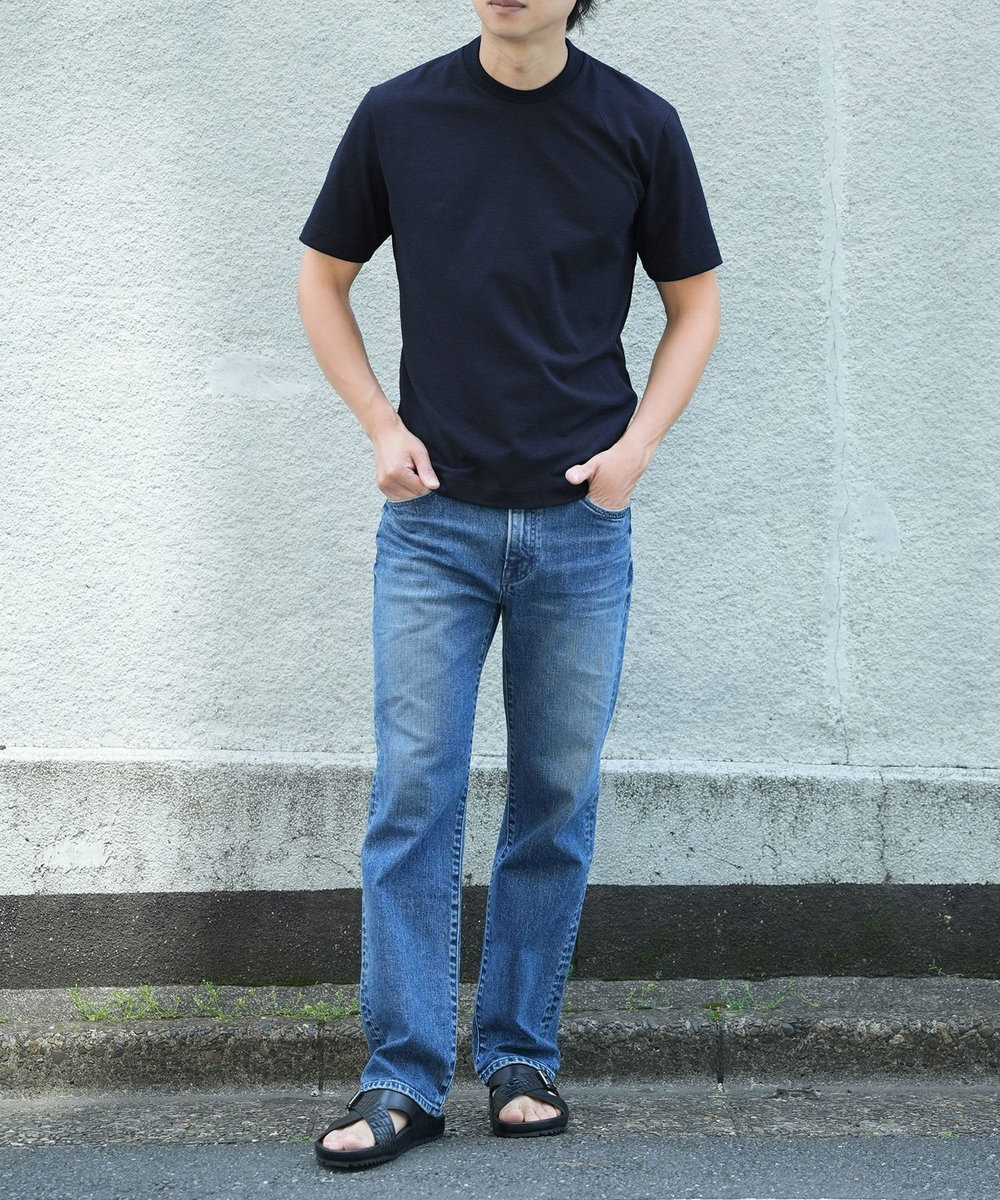 MEN'S BIGI 【WEB限定】ドットメッシュジャージTシャツ＜吸水速乾/通気性＞ ネイビー