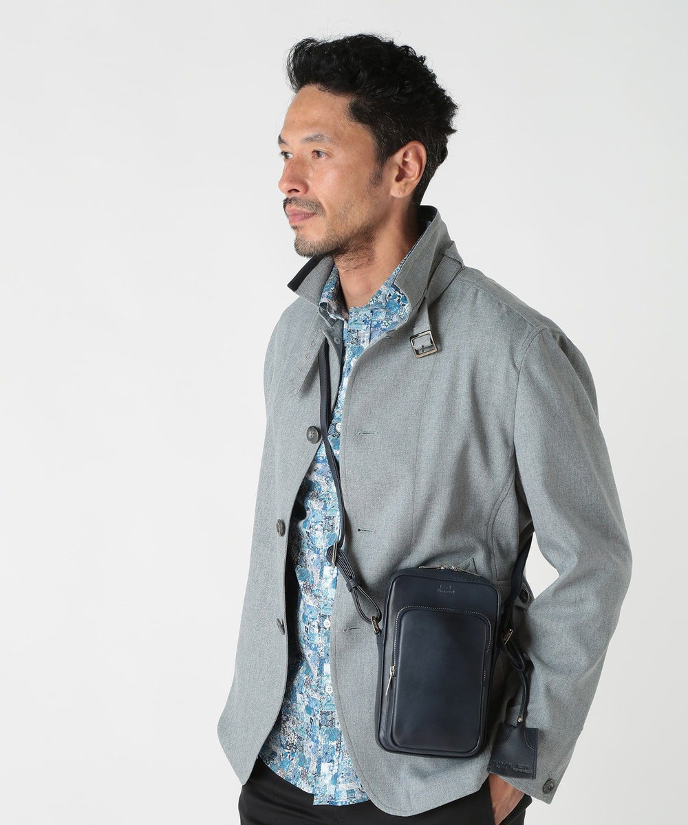 MEN'S BIGI 【SEEKER/シーカー】別注 ムラレザーミニショルダーバッグ ネイビー