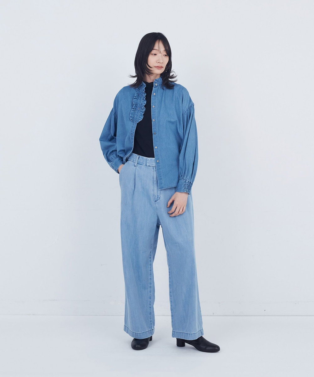 ADIEU TRISTESSE ワンタックデニムパンツ ライトブルー