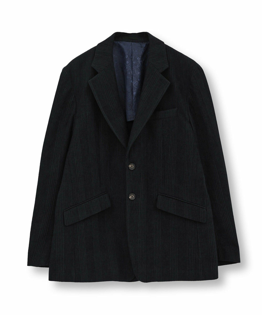MEN'S BIGI グレンチェックモール テーラードジャケット ネイビー