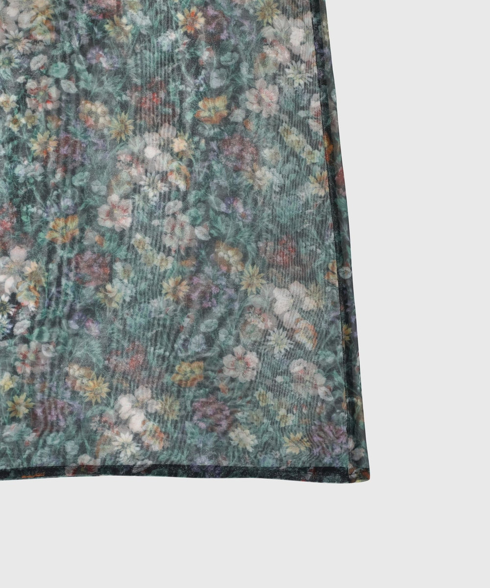 DÉPAREILLÉ FLOWER ORGANDY BLOUSE / フラワーオーガンジーブラウス ブラック