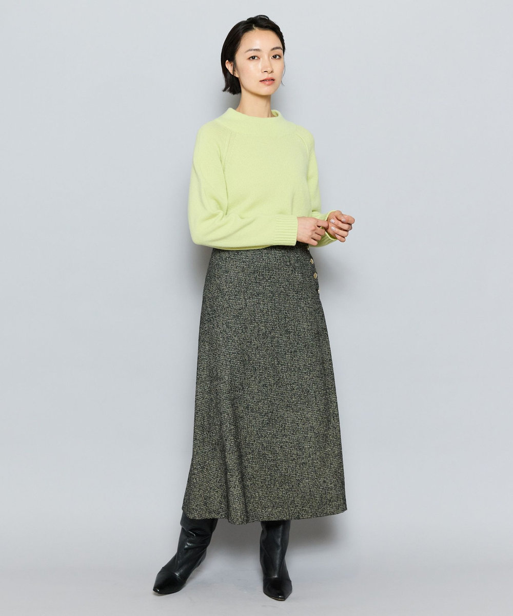 L'EQUIPE カシミヤ混ボトルネックセーター ライム