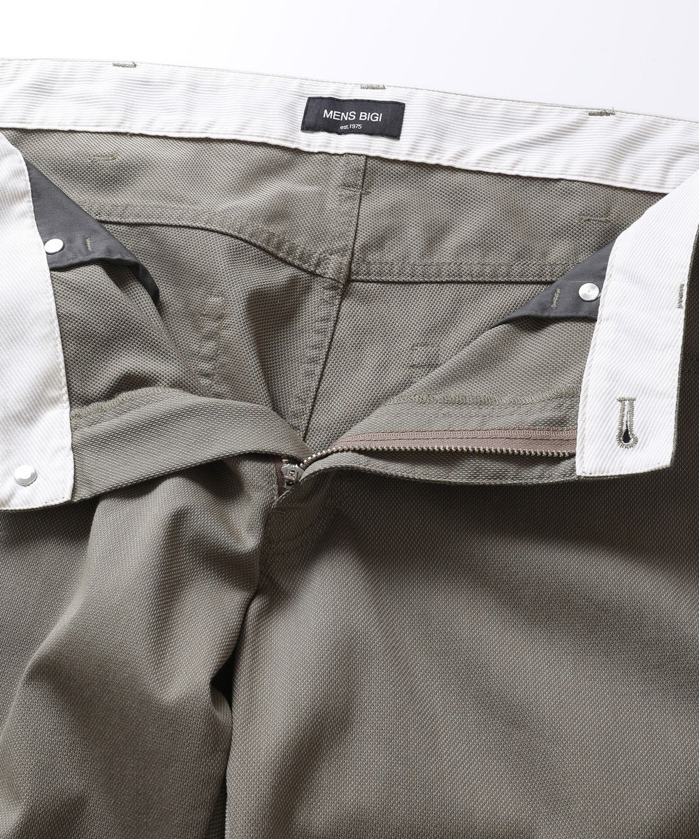 MEN'S BIGI COOLMAXドビーストレッチクロップドパンツ カーキ