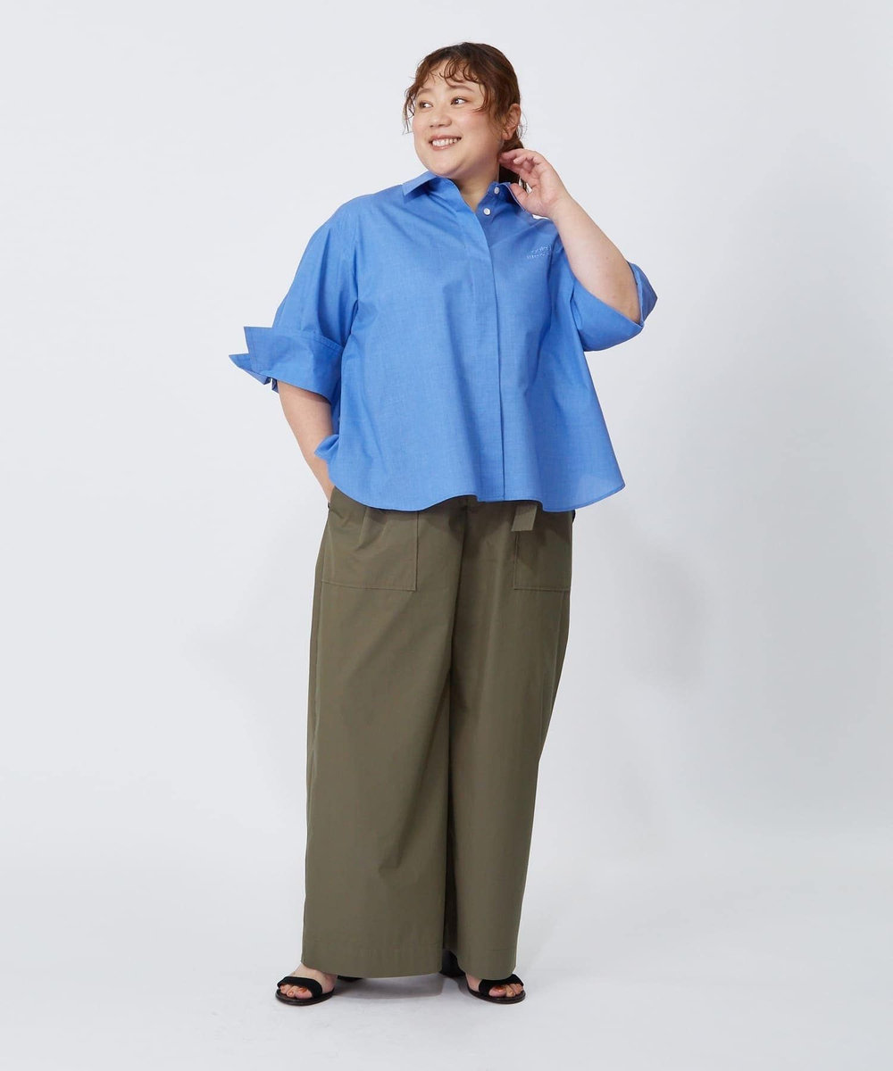 MOGA Lサイズ（大きいサイズ） 【大きいサイズ】タイプライターバイオセミワイドパンツ カーキ