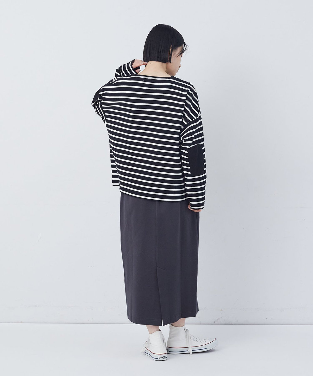 congés payés ADIEU TRISTESSE エルボーパッチボーダーバスクシャツ ブラック系その他