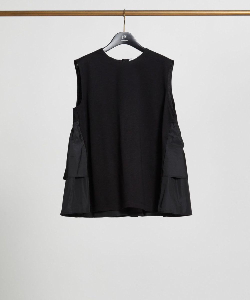 1er Arrondissement ポンチ×タフタバックティアードプルオーバー ブラック