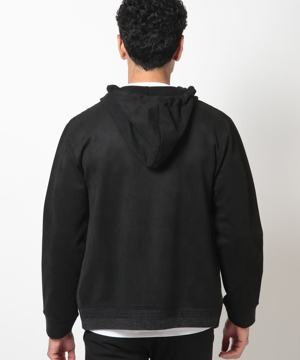 MEN'S BIGI ニットコンビパーカ ブラック