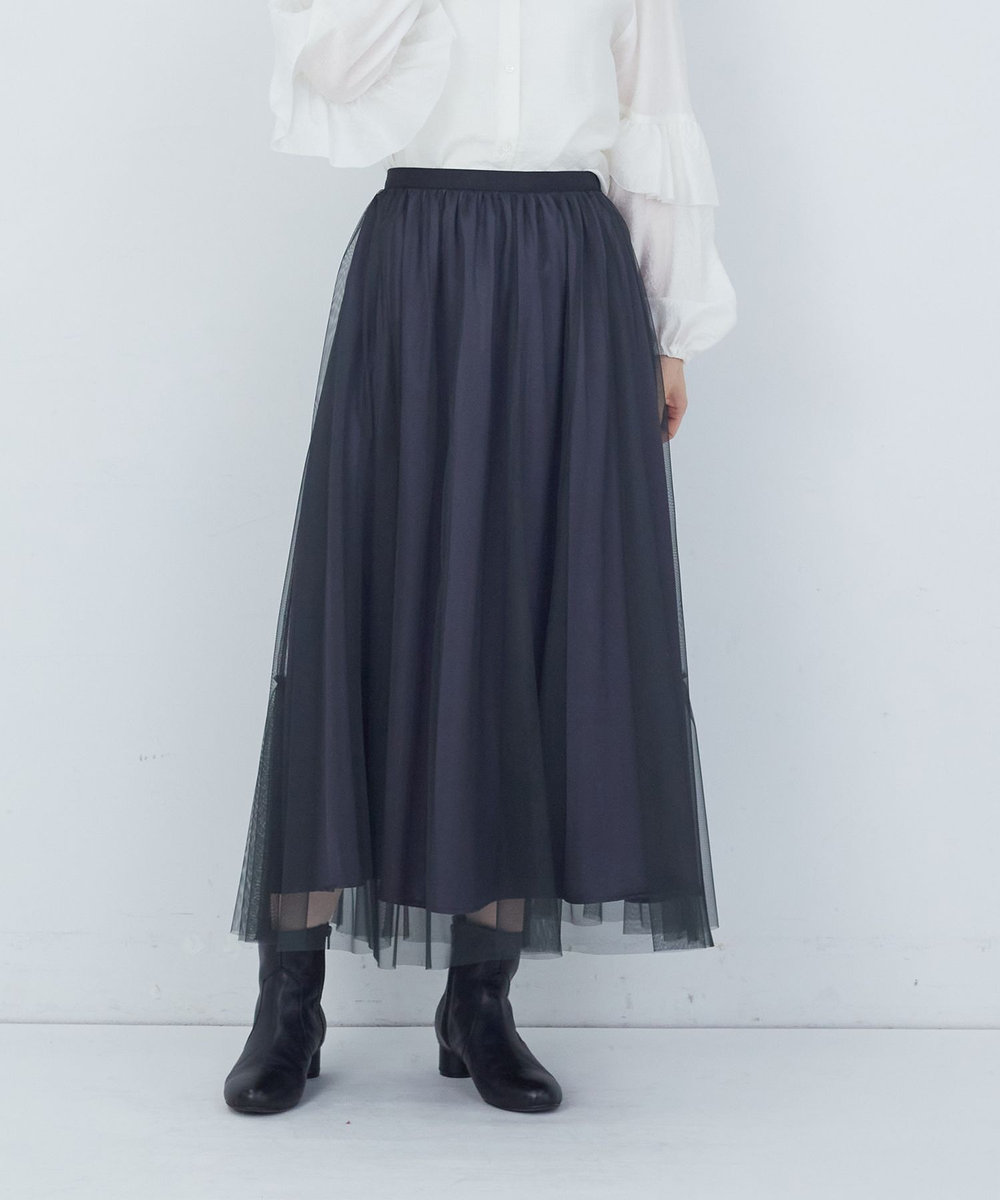 ADIEU TRISTESSE ポリエステルチュールスカート グレー