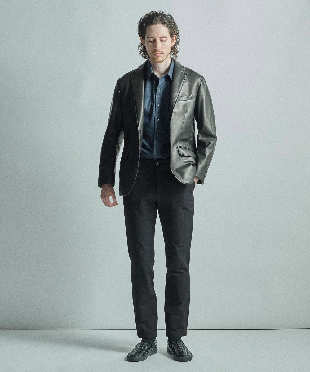 MEN'S BIGI 【LIBERTY/リバティ】フラワージャガード 長袖シャツ チャコールグレー