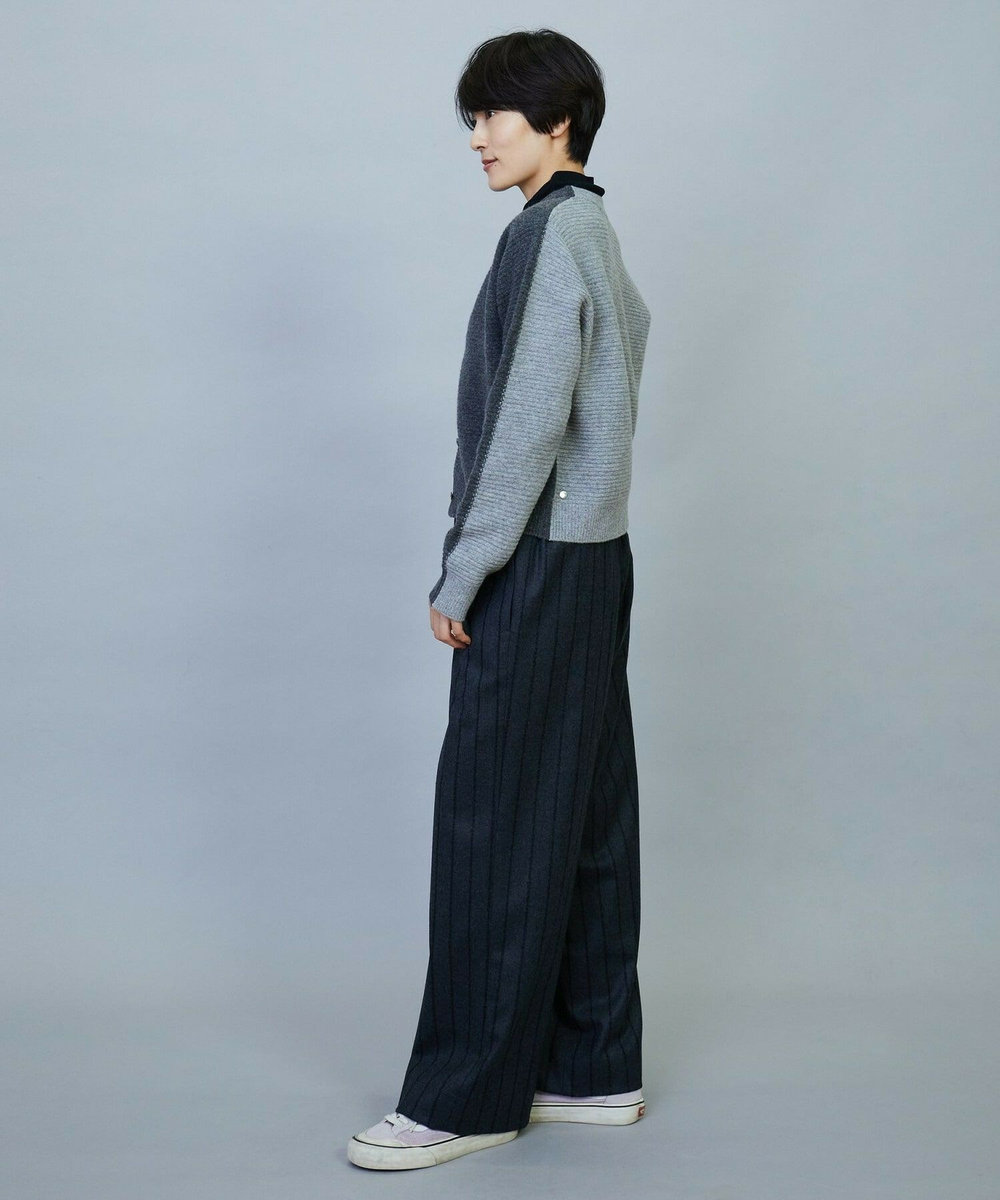 MOGA ANNUAL×MOGA　ウールカシミヤバイカラーカーディガン チャコールグレー
